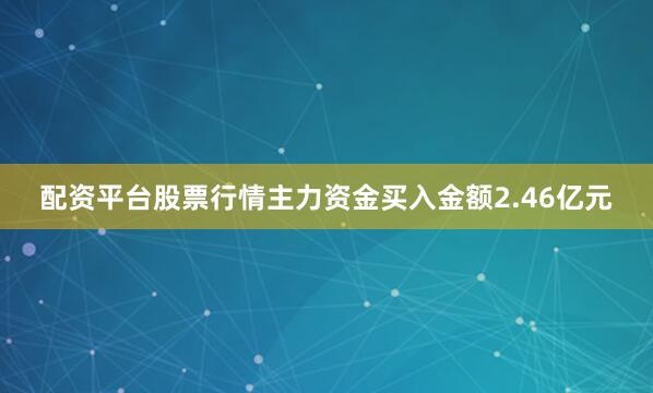配资平台股票行情主力资金买入金额2.46亿元
