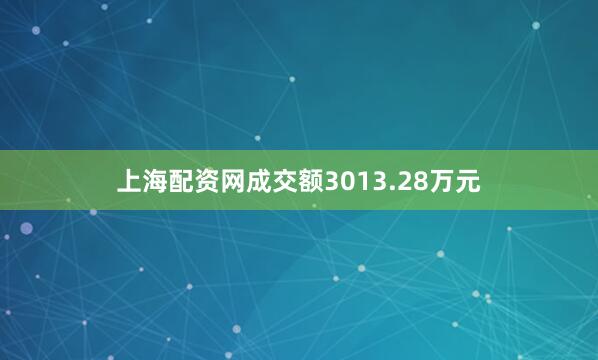 上海配资网成交额3013.28万元